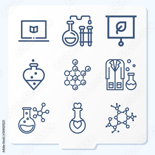 Simple set of 9 icons related to chem photo