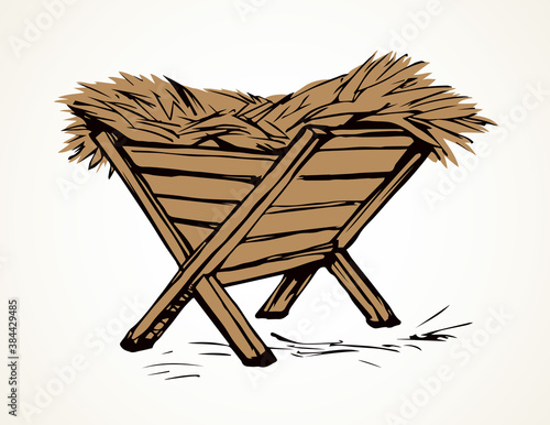 Feeder for livestock. Vector drawing