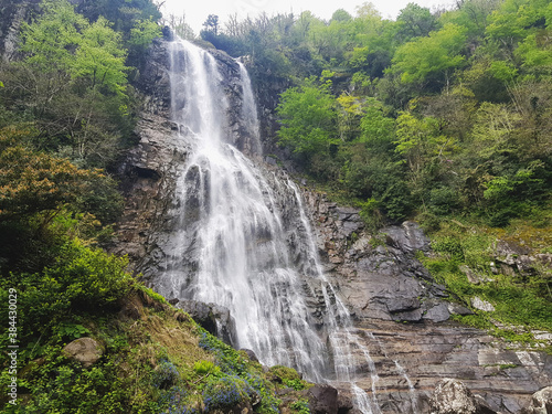 Mencuna waterfall in the forest in Artvin, Turkey