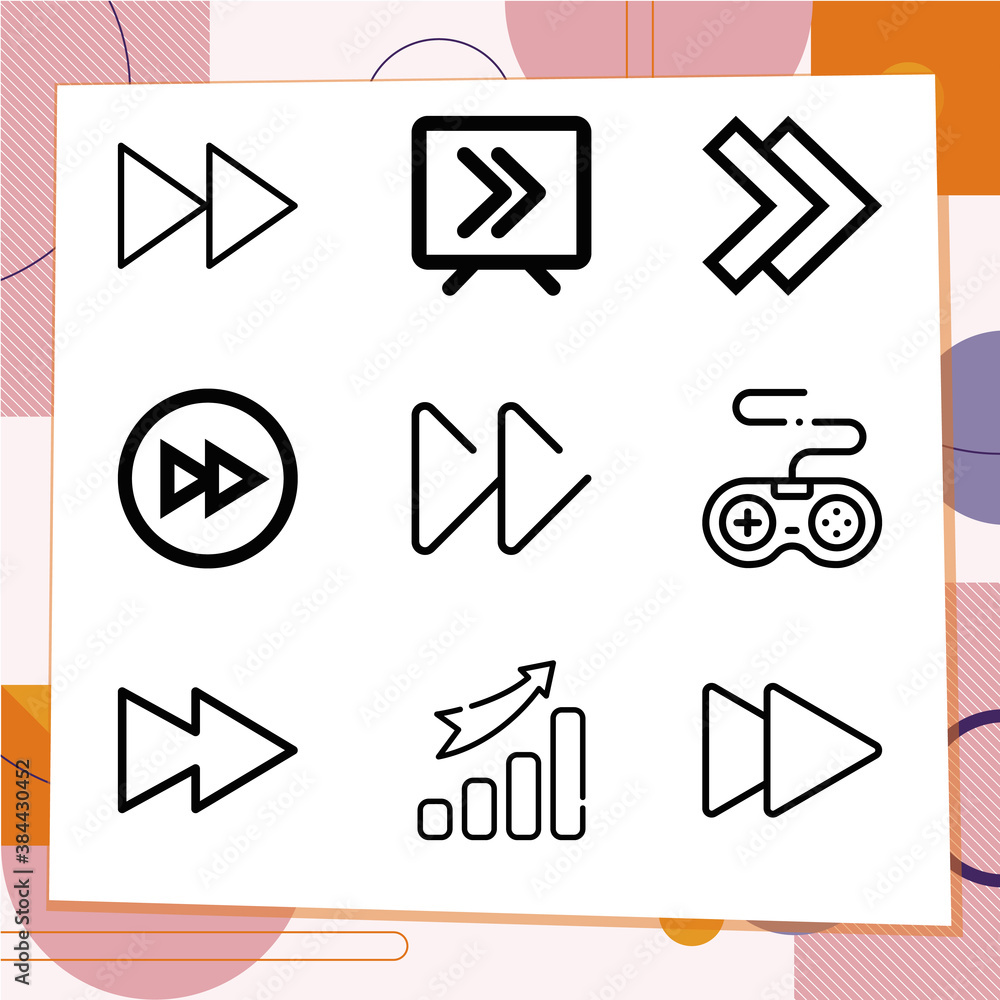 Simple set of 9 icons related to advancing Simple set of 9 icons related to advancing