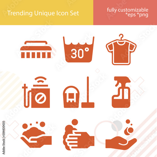 Simple set of drying related filled icons.