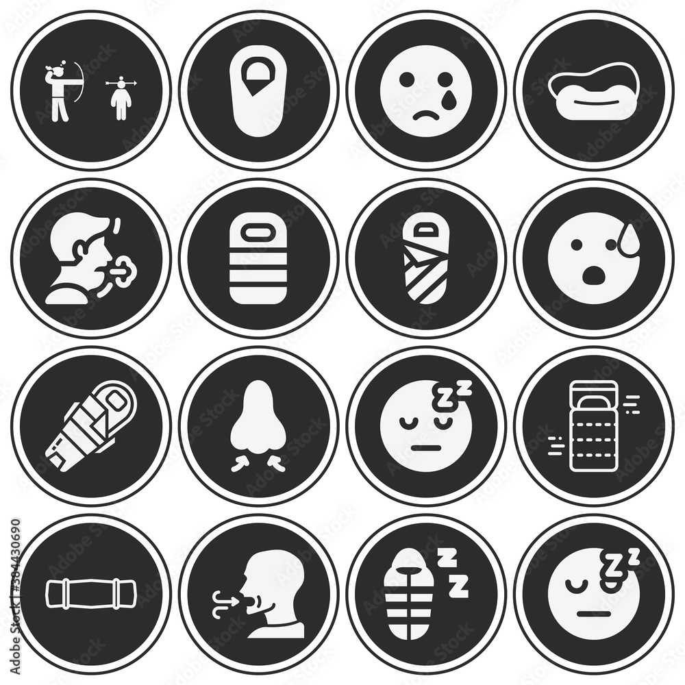 16 pack of bodily process  filled web icons set