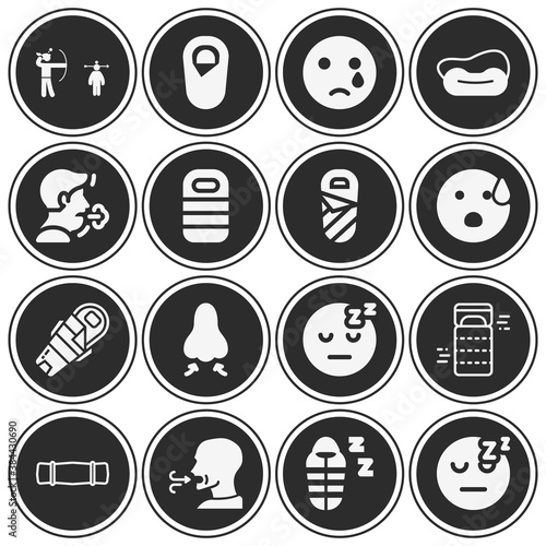 16 pack of bodily process  filled web icons set
