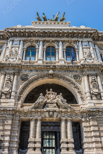 Architectural fragments of Palace of Justice (Corte Suprema di Cassazione, 1888). Rome, Italy.