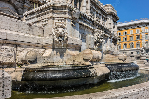 Architectural fragments of Palace of Justice (Corte Suprema di Cassazione, 1888). Rome, Italy.