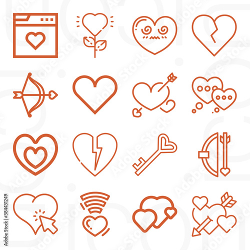 16 pack of intuition  lineal web icons set