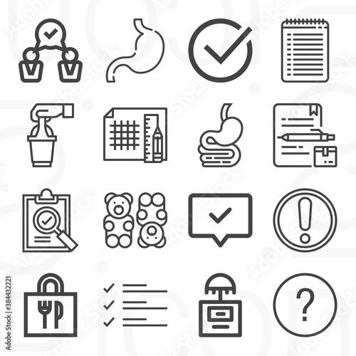 16 pack of accept  lineal web icons set