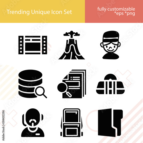 Simple set of database related filled icons.