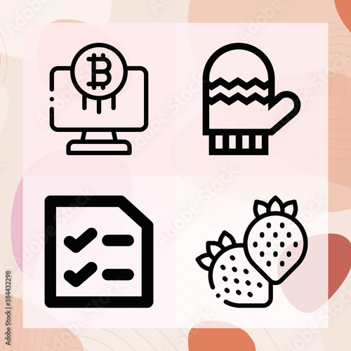 Simple set of ps related lineal icons