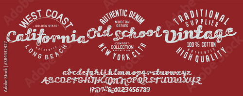 Old school vector graphic for fashion and printing. Hand drawn  calligraphy typeface.