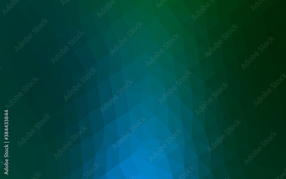 Obraz premium Dark Blue, Green vector polygon abstract backdrop.