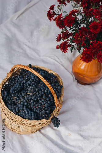 basket with grapes