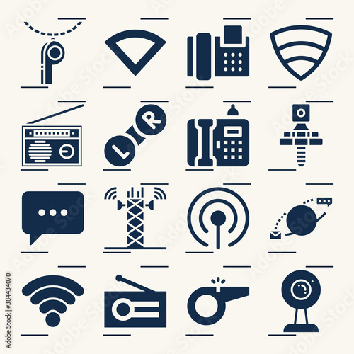 Simple set of communicate related filled icons.
