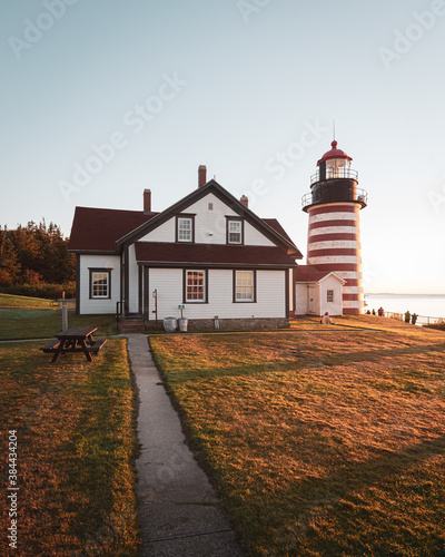 West Quoddy Head Lighthouse, in Lubec, Maine photo