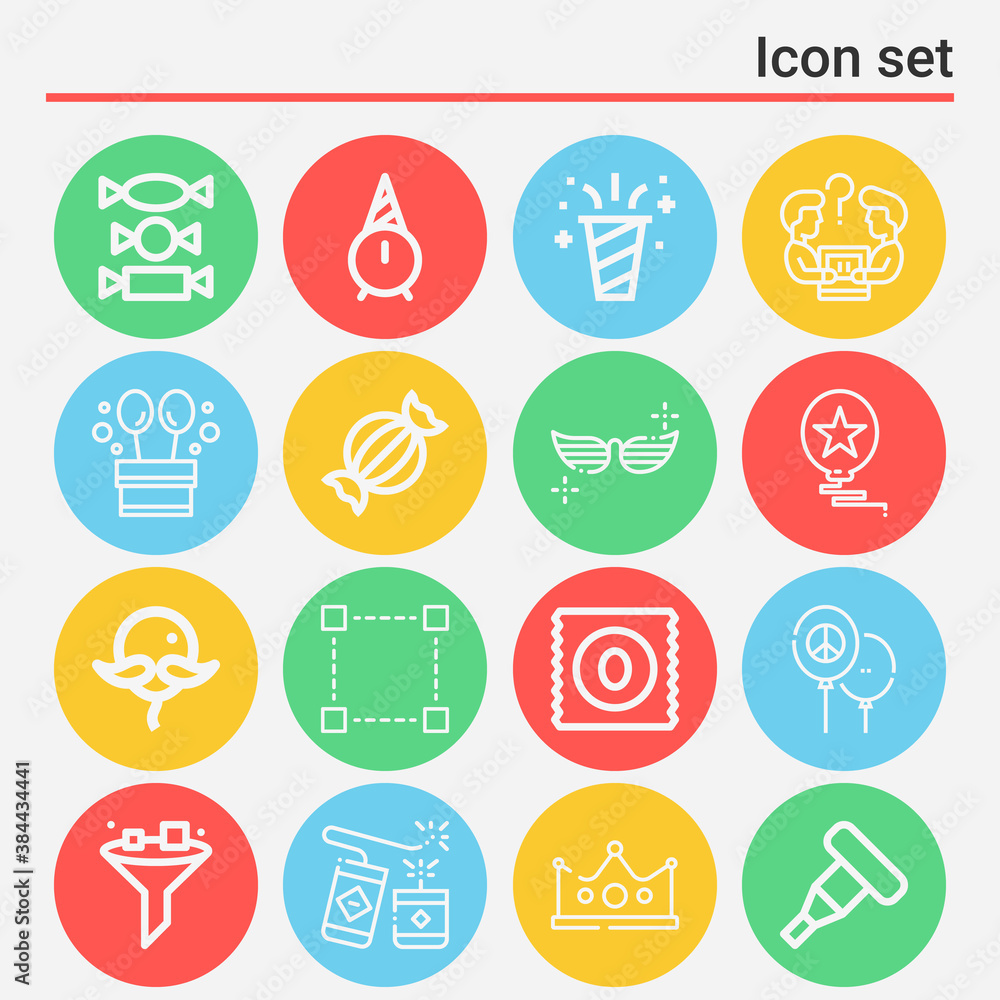 16 pack of candidate  lineal web icons set