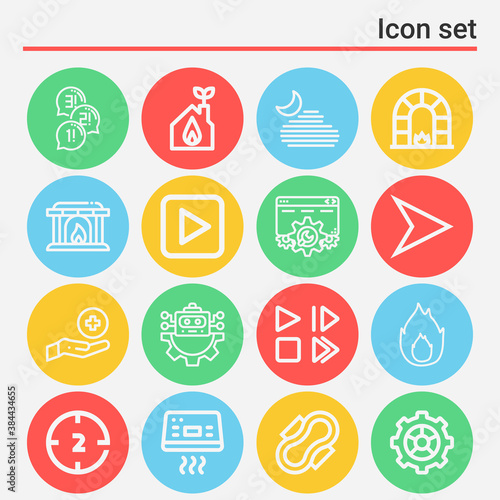 16 pack of fastest  lineal web icons set