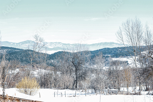 Bolu mountains natural winter landscape, horizontal cold effect photo