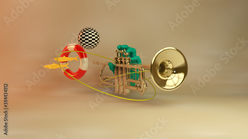 Canvas Print jazz render 3d illistration