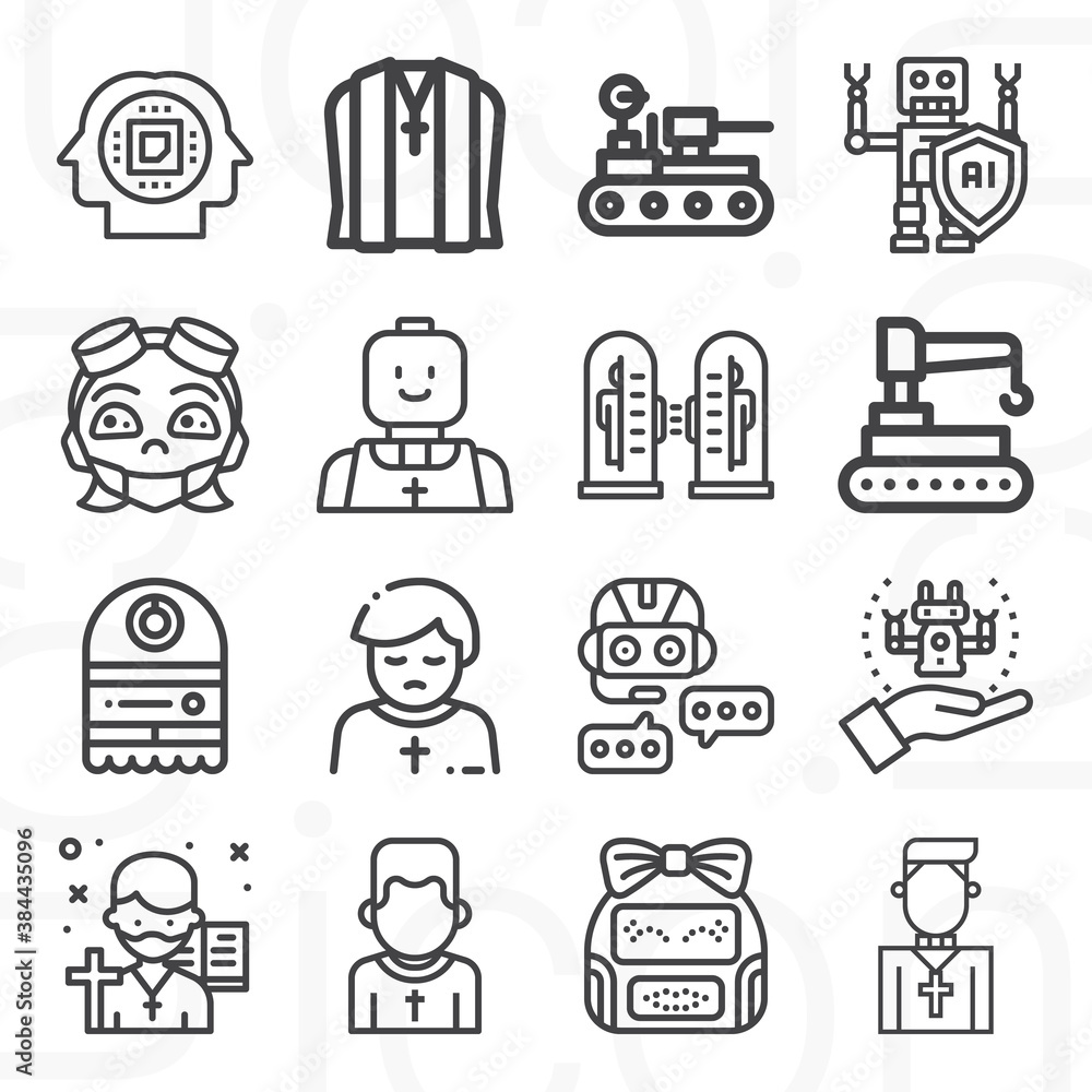 16 pack of abbot  lineal web icons set