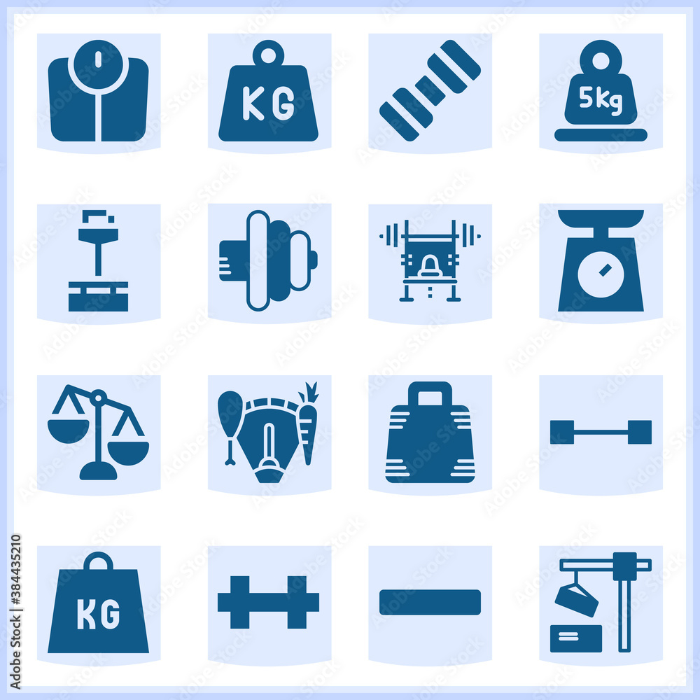 Heavier related simple set. 16 filled Heavier related simple set. 16 filled