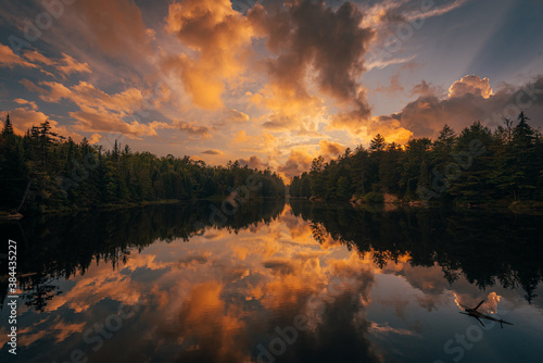 Sunset at Horseshoe Lake, near Tupper Lake in the Adirondack Mountains, New York © jonbilous