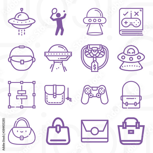 16 pack of plainly  lineal web icons set