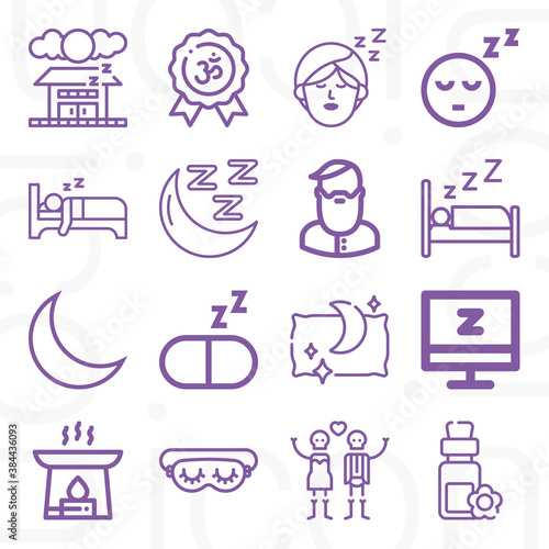 16 pack of eternal  lineal web icons set