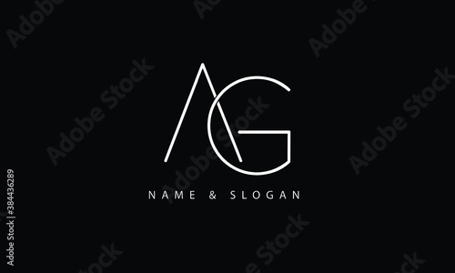 Quadro em tela AG, GA, A, G abstract letters logo monogram