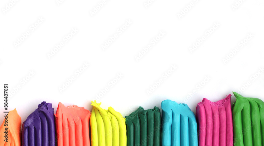 Plasticine blocks on white background Plasticine blocks on white background