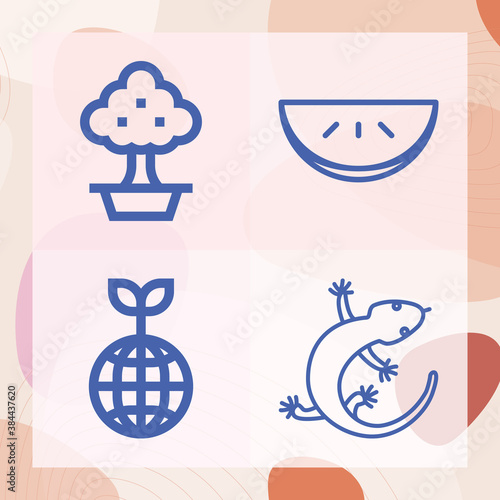 Simple set of habitats related lineal icons
