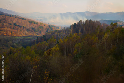 fog in the mountains, autumn