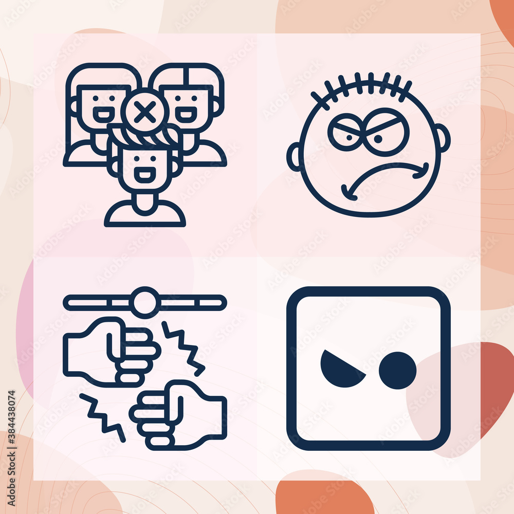 Simple set of confrontation related lineal icons