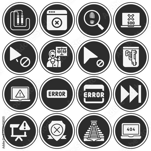 16 pack of mistake filled web icons set