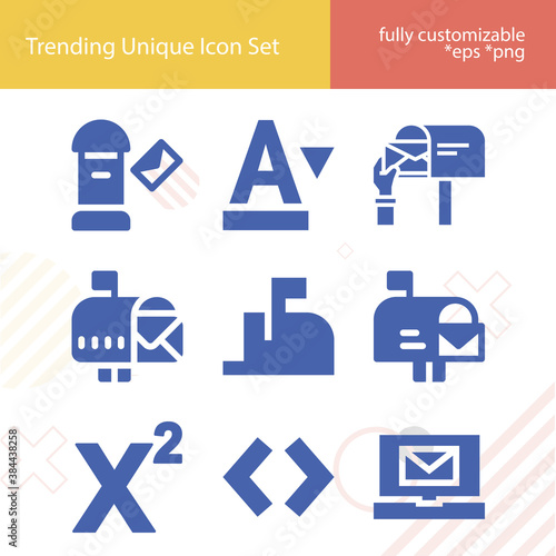 Simple set of settlement related filled icons.
