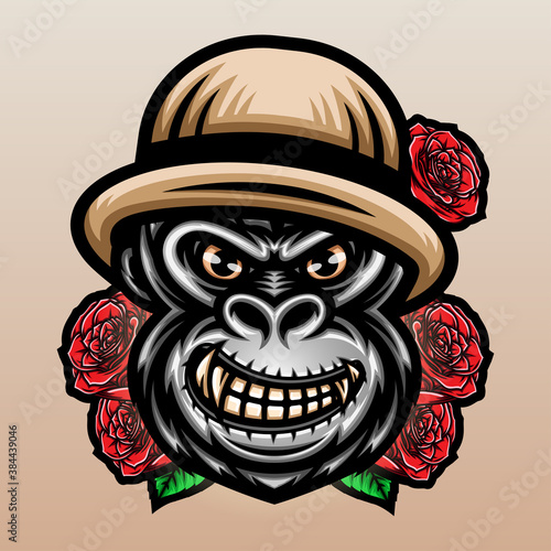 Gorilla with hat rose