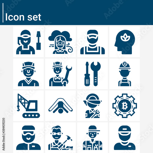 Simple set of composed related filled icons.