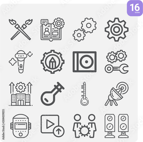 Simple set of transmission related lineal icons.