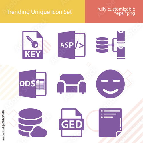Simple set of schema related filled icons.