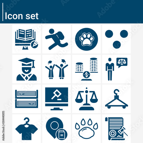 Simple set of books related filled icons.