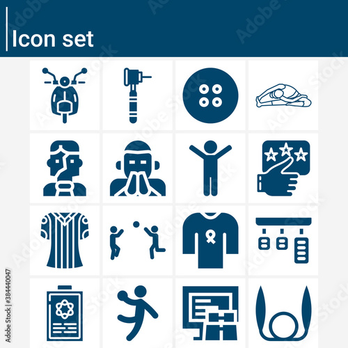 Simple set of practice related filled icons.
