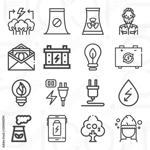 16 pack of generation  lineal web icons set