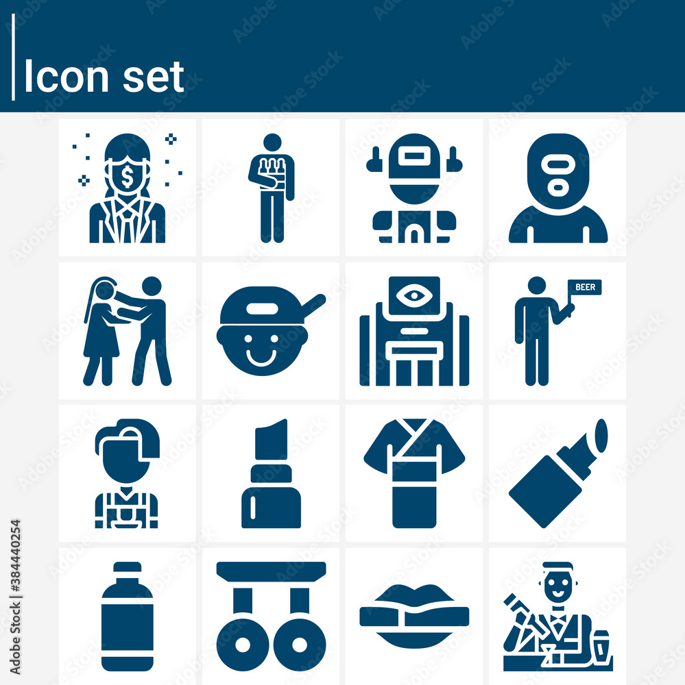 Simple set of luminous related filled icons.