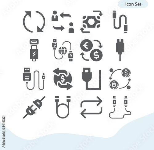 Simple set of telephone system related filled icons.
