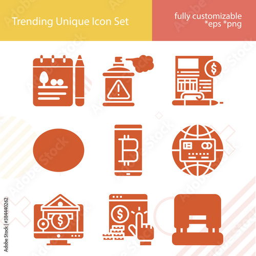 Simple set of fees related filled icons.