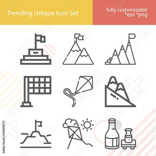 Simple set of intention related lineal icons.