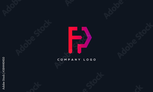 Alphabet letter icon logo FP or PF
