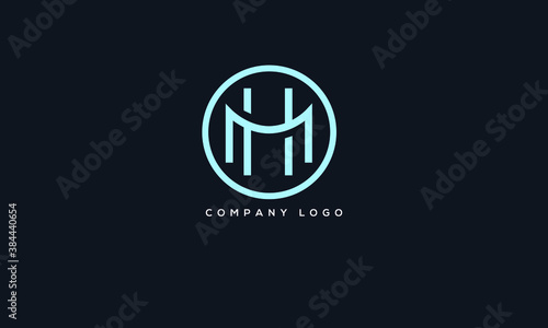 Alphabet letter icon logo MH or HM