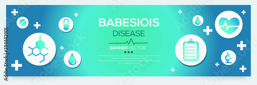 Creative (Babesiois) disease Banner Word with Icons ,Vector illustration.	