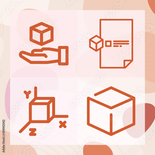 Simple set of square block related lineal icons