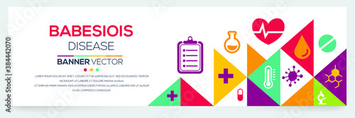 Creative (Babesiois) disease Banner Word with Icons ,Vector illustration.	